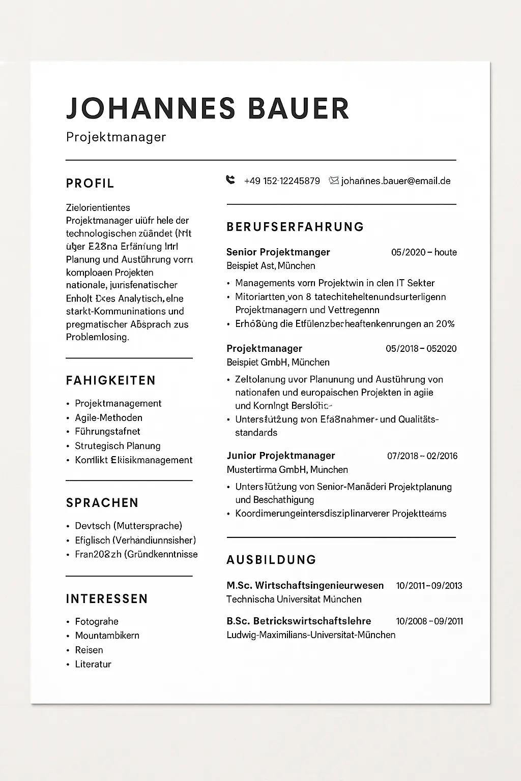 CV Template 2